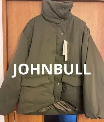 젬블 코트 아우터 스탠드 카라 카키