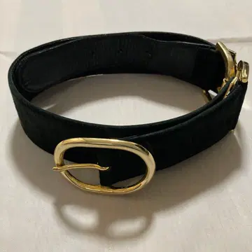 요시에 이나바 여성용 블랙 스웨이드 벨트 골드 버클