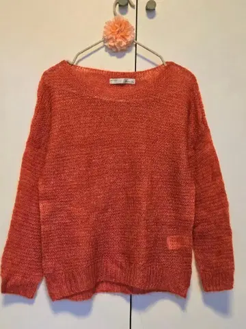 Spick and Span 레드 니트 스웨터 긴팔