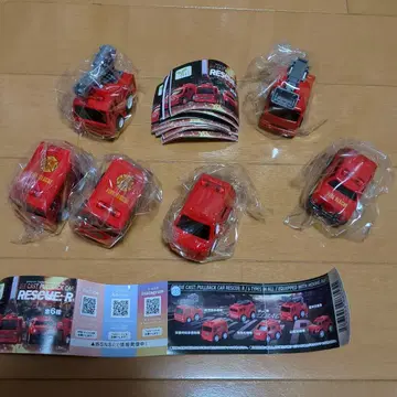 캡슐 토이 다이캐스트 풀백카 레스큐 6대 세트