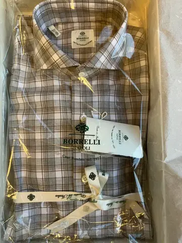 BORRELLI 체크 무늬 드레스 셔츠 15/38