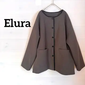 [ 새상품급 ] Elura 엘르 고급 노카라 자켓 그레이 프리