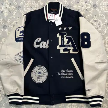 DEAR LAUREL 바시티 자켓 네이비/화이트