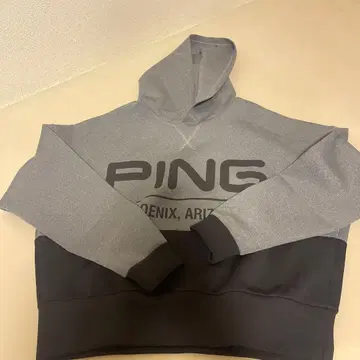 PING 후드 부착 스웨터 M 그레이/블랙