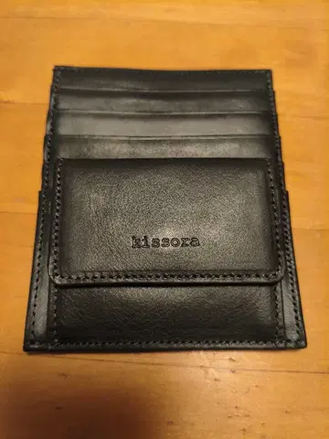 kissora 블랙 가죽 카드 코인 케이스