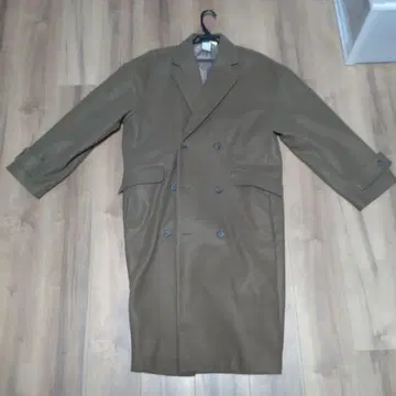 브라운 울 더블 브레스트 코트