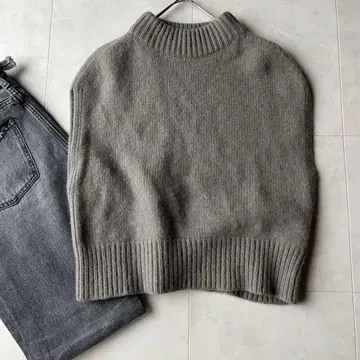 갤러리 바이 GALERIE VIE 울 하이넥 니트 베스트 그레이 S