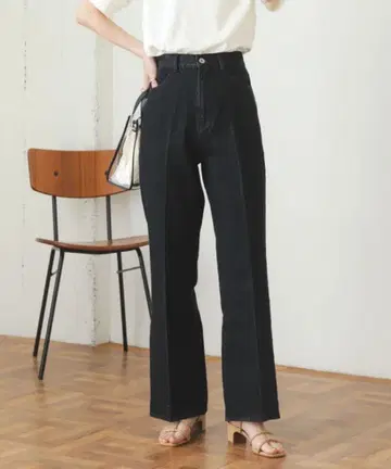 다크 블루 플레어 데님 하이웨스트 택 포함 새상품