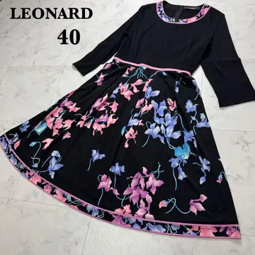 [ 미사용급 ] LEONARD 근년 연예인 착용 카나리아 원피스 40 L