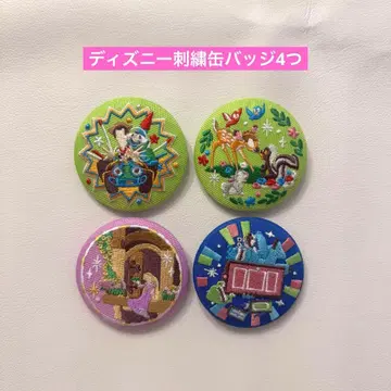 Disney 자수 캔뱃지 아리엘 토이스토리 밤비 몬스터 주식회사