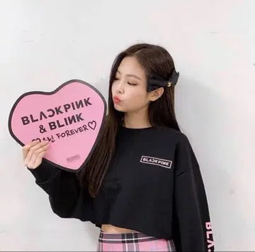 blackpink 숏 기장 맨투맨 블랙 M