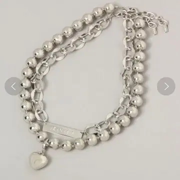 JEANASIS 볼륨 2렌 하트 목걸이 실버