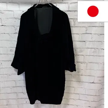 기모노 코트 벨벳 블랙