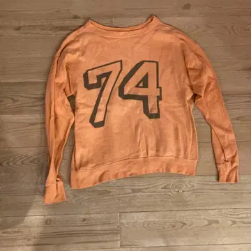 빈티지 오렌지 74 프린트 크루넥 트레이닝복