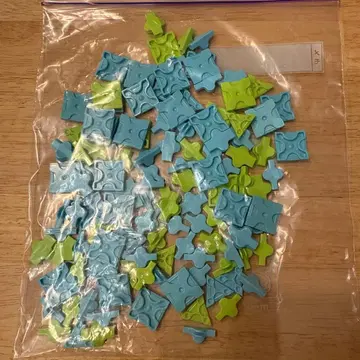 LaQ 옐로우 그린, 스카이블루 부품