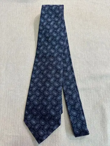 제냐 블루 페이즐리 무늬 넥타이