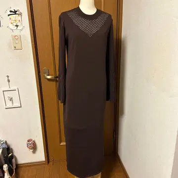 COCODEAL 다크 브라운 롱 니트 원피스