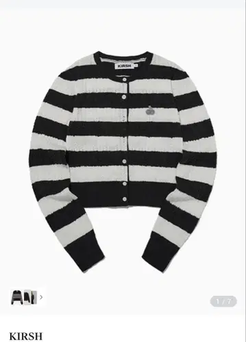 KIRSH 스몰 체리 케이블 크롭 니트 가디건 M 블랙
