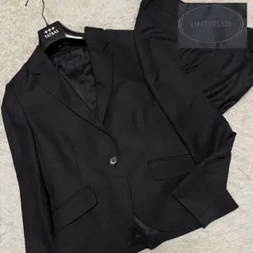 미사용급/실크/XL 상당 언타이틀 팬츠 수트 노카라 스트라이프