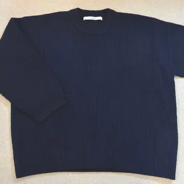 FRAMEWORK 프레임워크 캐시미어 혼방 네이비 리브 니트 긴팔