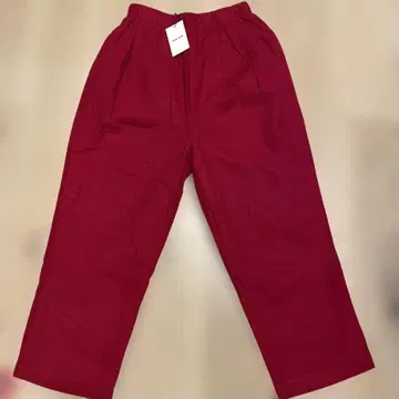 새상품 빨간색 린넨풍 캐주얼 팬츠 안감 부착