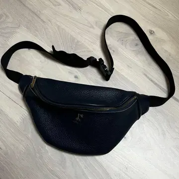 rehacer 레어셀 가죽 힙색 숄더백 네이비