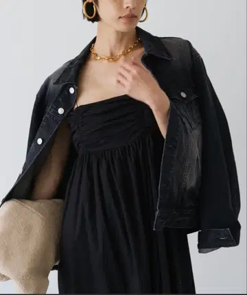 라운지 드레스 데님 자켓