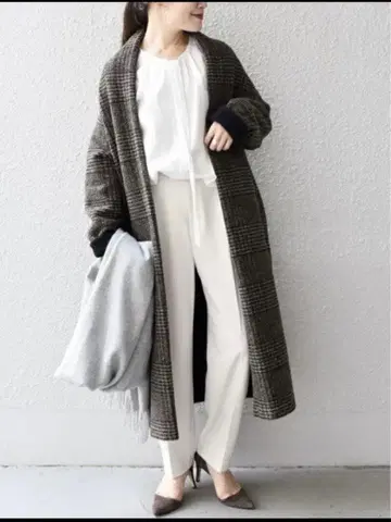 SHIPS 이탈리아 체크 롱 겉옷 손세탁 가능