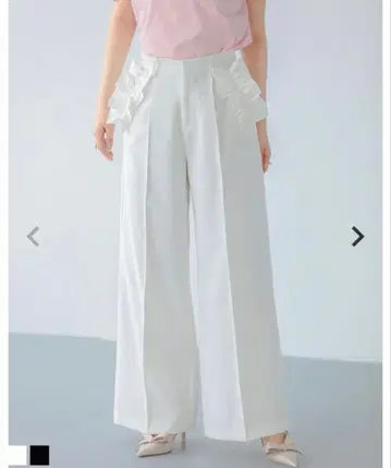 핏모어 포켓 프릴 2WAY 와이드 팬츠 화이트 PS 사이즈