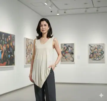 미사용품 필립림 슬리브리스 비대칭 튜닉 S