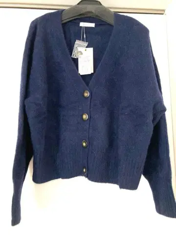 미사용 새상품 야마다야 Aga 긴팔 가디건 다크 네이비