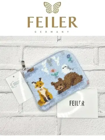 FEILER 윈터 애니멀즈 L자 미니 파우치 페일 블루