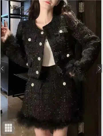 퍼 포함 트위드 셋업 S