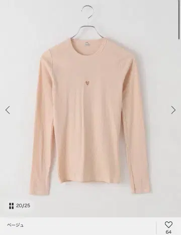 baserange 하트 긴팔 티셔츠 미사용품