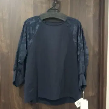 야마다야 네이비 7분 소매 시스루 Vin