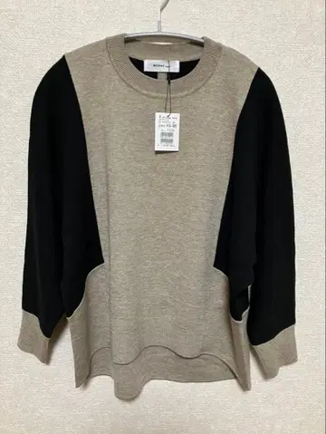 야마다야 MEDOC 오리지널 돌먼 슬리브 배색 니트