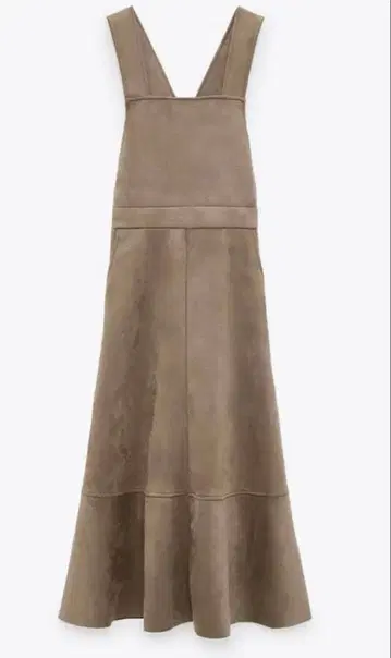 ZARA 스웨이드 느낌 오버롤 스커트 브라운 S