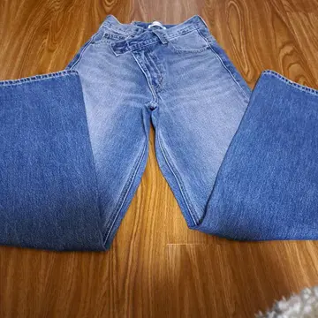 MOUSSY 크로스 허리 와이드 스트레이트