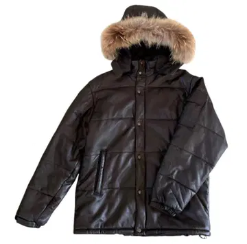 고급 램 가죽 다운 코트 퍼 XL 상당