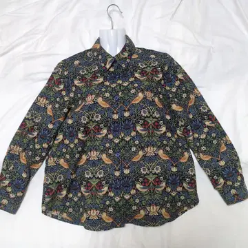 윌리엄 모리스 딸기 도둑 긴팔 셔츠 네이비 계열 M~L 사이즈