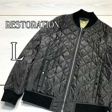 RESTORATION 블랙 퀼팅 자켓 L 경량 MA-1풍