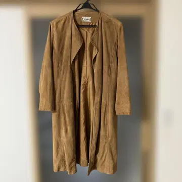 저널 스탠다드 스웨이드 롱 코트 천연 가죽 프리 사이즈