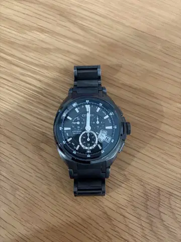 CITIZEN 크로노그래프 손목시계 블랙