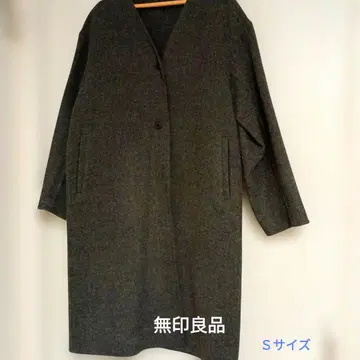 무인양품 노카라 코트 여성용 S 다크 그레이