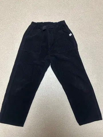 GANG HO 블랙 코듀로이 와이드 팬츠