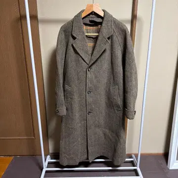 남성용 빅 사이즈 트위드 체스터 코트