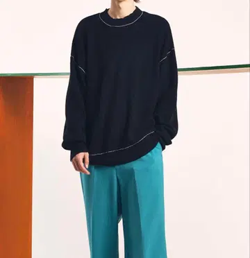 프라임 오버 바소란 울 크러쉬 크루넥 니트 풀오버