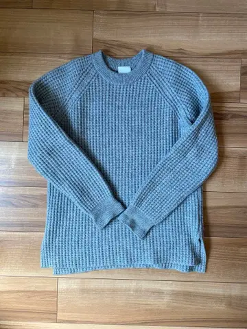 BIOTOP 그레이 니트 와플 스웨터 프리 사이즈 캐시미어 혼방