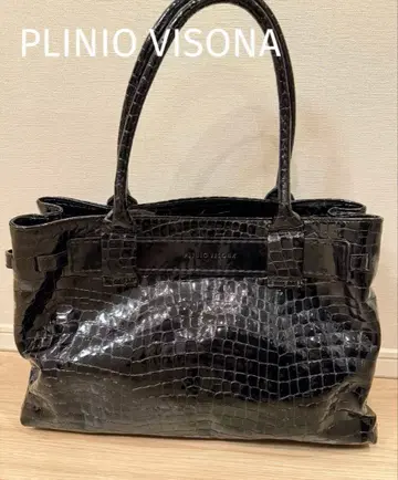 PLINIO VISONA/프리니오 비소나 가죽 에나멜 토트백