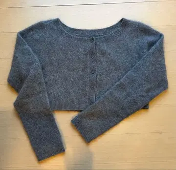 [미사용 새상품] plage Light Fur Short 가디건 그레이